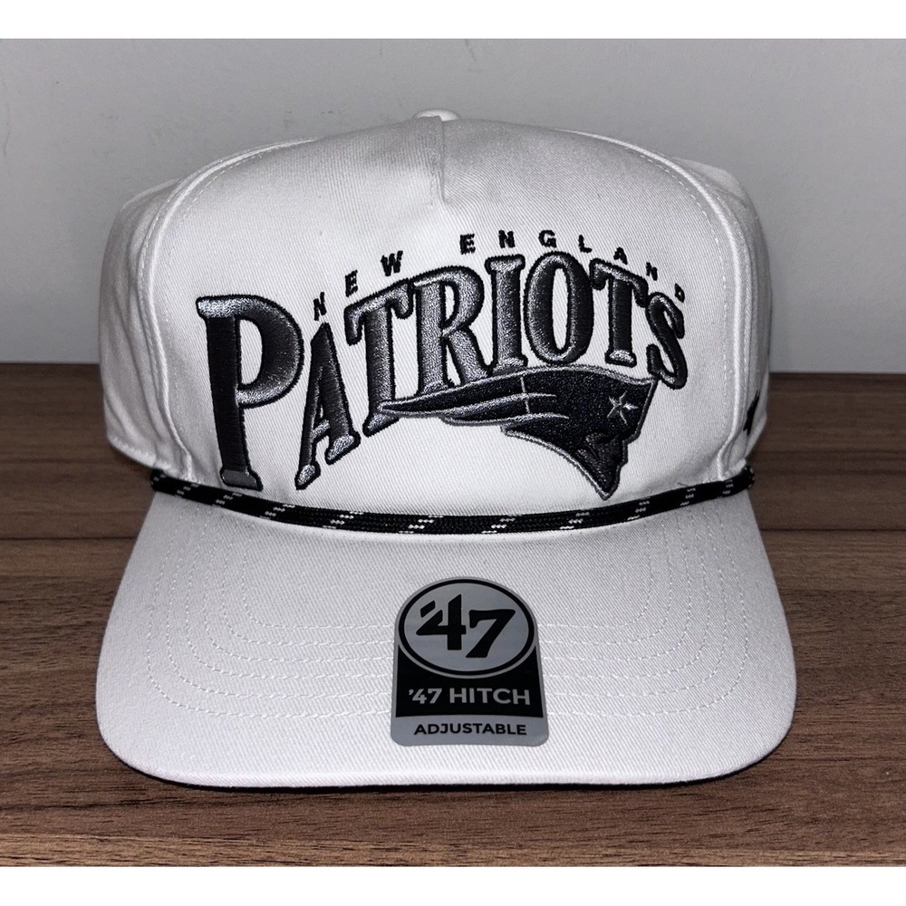 '47 New England Patriots Hitch Snapback Rope Trucker Cap Hat White New